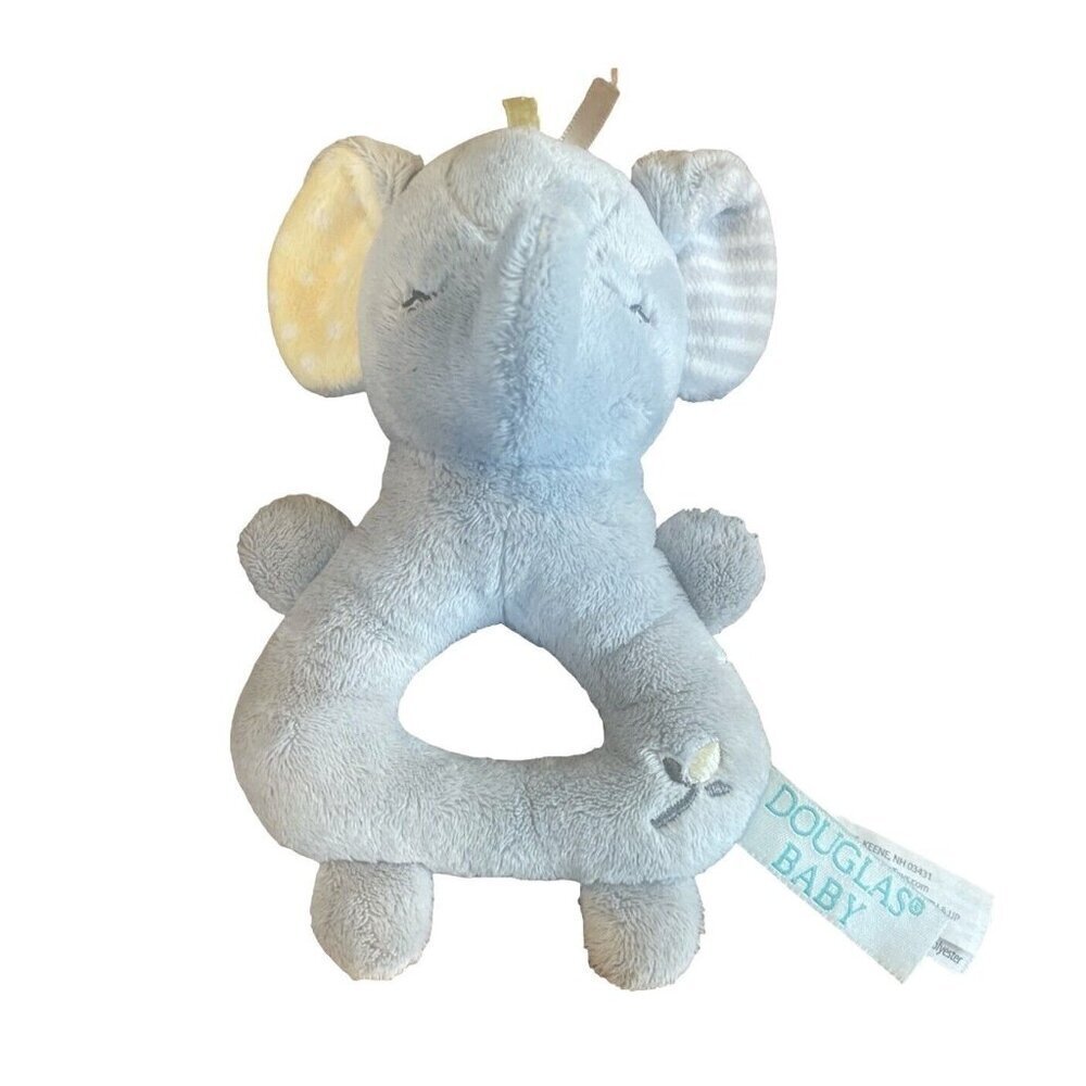 7 Inch Elephant Plush Stuffed Animal Rattle Baby Toy by Douglas